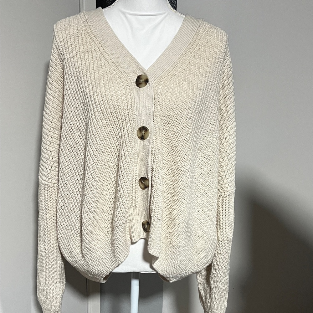 Madewell Cream Button-Up Cardigan